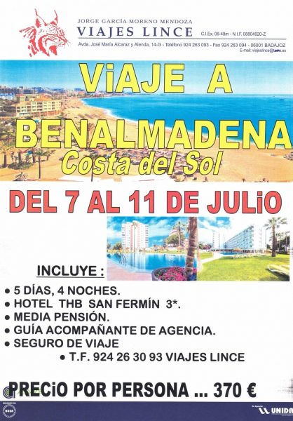 Viaje a Benalmádena del 7 al 11 abril